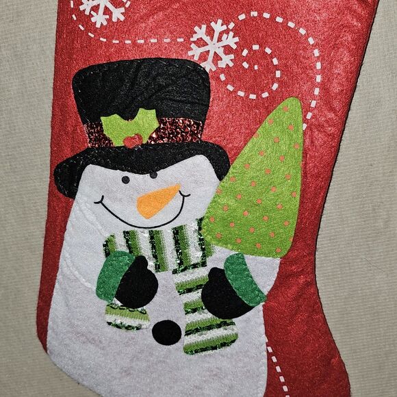 Frosty The Snowman Handmade Felt Christmas Stocking Holiday Decor Never Used - Picture 2 of 5